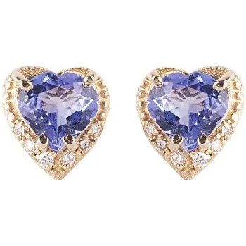 Souprava šperků diamant - zlaté náušnice - srdce (U3-2293-3D)