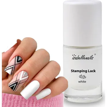 Lak na nehty LAK NA RAZÍTKA ZDOBENÍ PLÍŠKŮ VZORKŮ BÍLÝ