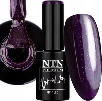 Přípravek na nehty Hybridní lak NTN 5g Limitovaná edice Glitter Fialový s drobnými třpytkami Č.329