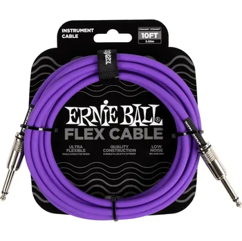 Ernie Ball Flex Instrument Cable 10' Purple + prodloužená záruka 3 roky