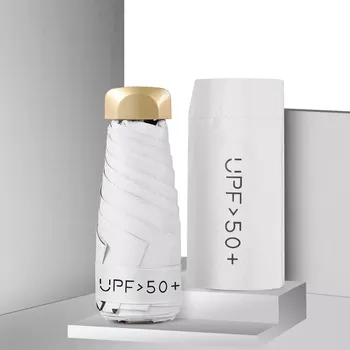 Deštník Skládací cestovní mini deštník UPF 50 Bílý