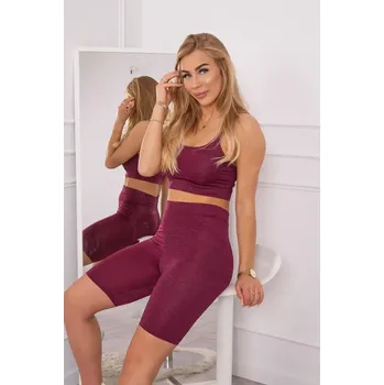 Dámská halenka Sportovní set top + legíny fuchsiová UNI
