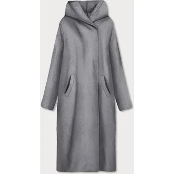 Dlouhý šedý přehoz přes oblečení s kapucí (B6010-9) odstíny šedé S (36)