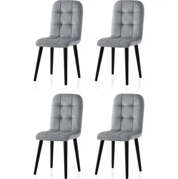 Sada jídelních židlí Retro Grey and Black, 4 ks, šedá