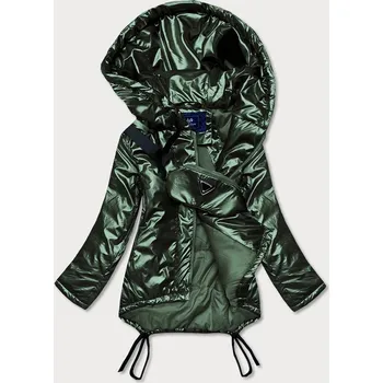 Zelená krátká dámská zimní bunda s ledvinkou (omdl-018) odstíny zelené XL (42)