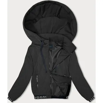 Černá prošívaná bunda s ozdobnými stahovacími lemy (16M9085-392) odstíny černé S (36)