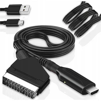 Zabezpečení domácnosti ADAPTÉR PŘEVODNÍK KABEL Z EURO SCART NA HDMI PŘECHODKA AV HD 1080p 1m