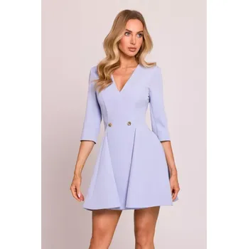 Dámské šaty M848 Přiléhavé mini šaty - světle modré EU S