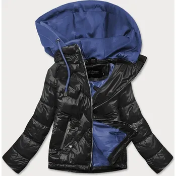 černo/modrá dámská bunda s kapucí (BH2003) odstíny modré S (36)