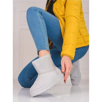 Dívčí sněhule Klasické sněhule šedo-stříbrné dámské bez podpatku 37