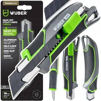 Pracovní nůž ŘEZACÍ NŮŽ NA TAPETY 18MM VYSOUVACÍ KOVOVÝ LÁMACÍ ČEPEL PRO ČALOUNÍKY WUBER