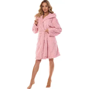Dámské noční prádlo Dámský župan L&L 2403 Carina S-XL pudrově růžová XL-171/106/114