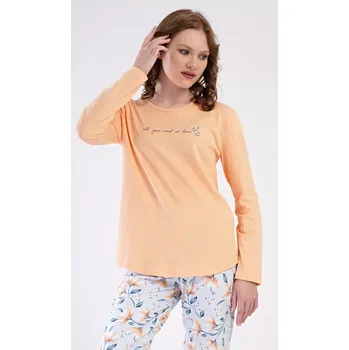 Dámské noční prádlo Dámské pyžamo dlouhé Karolína světle modrá L