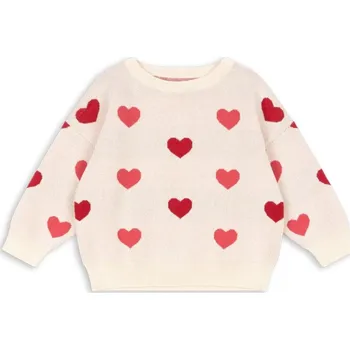 Dívčí oblečení Dětský svetr se srdíčky "Coeur Colore Duo Pink" Konges Sløjd VELIKOST: 7-8 let