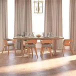 vidaXL Jídelní židle 6 ks taupe ohýbané dřevo a textil