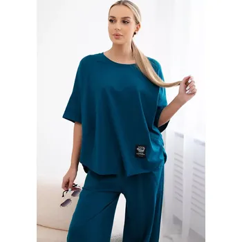 Bavlněný komplet halenka + kalhoty námořní UNI