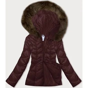 Dámská prošívaná bunda ve vínové bordó barvě pro přechodné období s kapucií Glakate (LU-2202) odstíny červené XL (42)