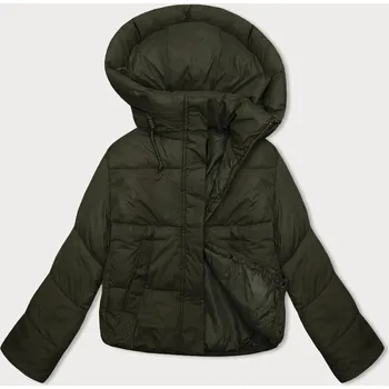 Krátká dámská zimní péřová bunda v army barvě J Style (16M9188-136) odstíny zelené L (40)