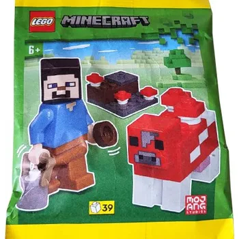Stavebnice LEGO LEGO Minecraft Minifigurka Polybag - Steve s Hřibovou Krávou #662407