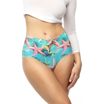 Dámské spodní prádlo Kalhotky Sea Stars Simple Maxi zeleno-červené - Julimex XL