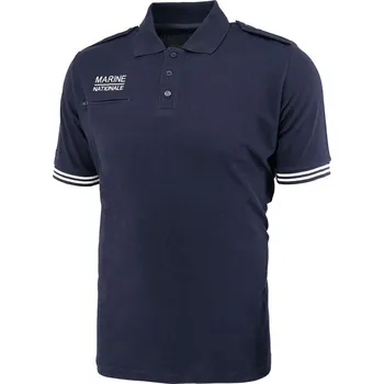Pánské tričko Polokošile s krátkým rukávem MARINE NATIONALE s pruhy a kapsou MODRÁ
