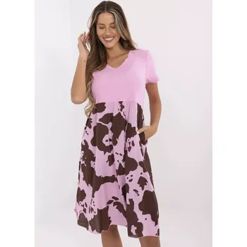Dámské šaty Šaty DHJ SK 253701.80 růžové jedna velikost