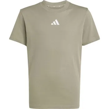 Chlapecké tričko Juniorské tričko adidas SMALL LOGO T-SHIRT 140 Khaki, Bílá