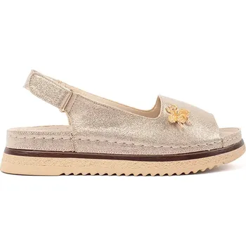 Dámské sandále Exkluzívní zlaté dámské sandály platforma 39