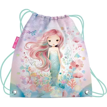 Školní sáček Sáček školní na přezůvky Mermaid stahovací pytel na záda Mořská víla | 43