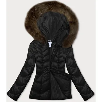 Černá dámská prošívaná bunda pro přechodné období s kapucí Glakate (LU-2202) odstíny černé S (36)