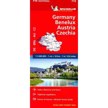 Michelin Mitteleuropa Straßen- und Tourismuskarte 1:1000.000