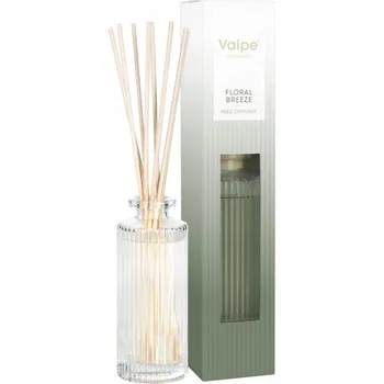 Aroma difuzér Difuzér s tyčinkami, žebrované sklo Květinová bříza 135 ml, 12 týdnů, Valpe