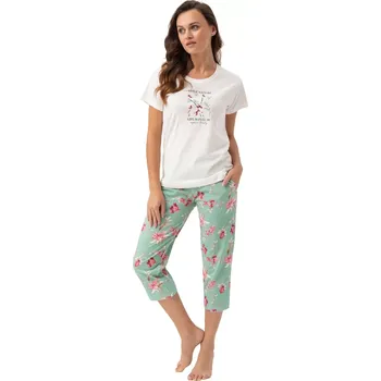 Dámské pyžamo Dámské pyžamo 641 cream - Luna krémová XXL