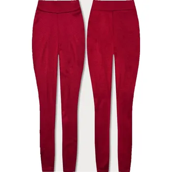 Dámské legíny Červené bavlněné dámské legíny (YW1001-5) odstíny červené XL (42)