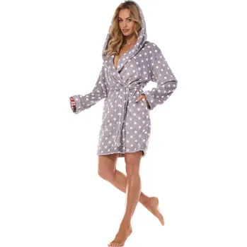 Dámské noční prádlo L&L 2405 Dots S-XL dámský župan grafit M-164/98/106
