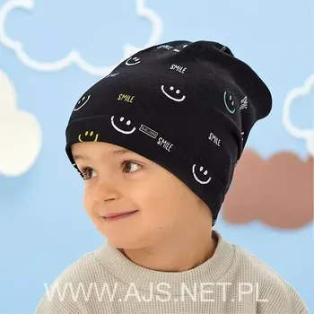 Čepice AJS 50-083 dětská čepice melanžově šedá 52-54 cm