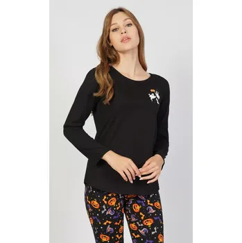 Dámské pyžamo Dámské pyžamo dlouhé Halloween černá S