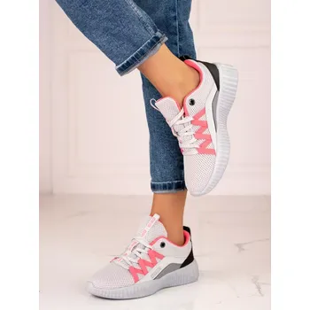 Dámské tenisky Komfortní tenisky šedo-stříbrné dámské bez podpatku 38