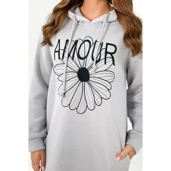 Dámské šaty Dlouhé izolované šaty s výšivkou šedý UNI