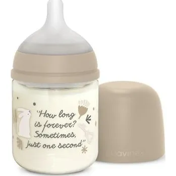 Kojenecká láhev SUAVINEX | Láhev sklo WONDERLAND 120 ml fyziologická SX PRO +0 SF - KRÉMOVÁ