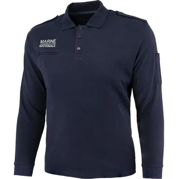 Pánské tričko Polokošile dlouhý rukáv MARINE NATIONALE s kapsou MODRÁ