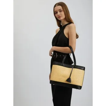 Plážová taška Hnědo-černý dámský shopper