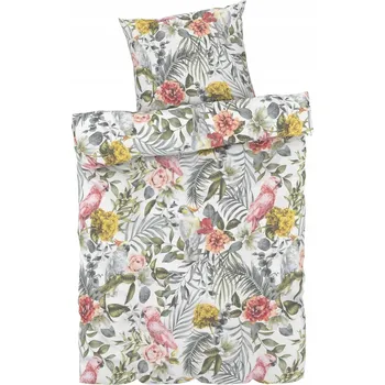 Povlečení Povlečení z bavlny renforcé, květiny a ptáci, 140x200 cm