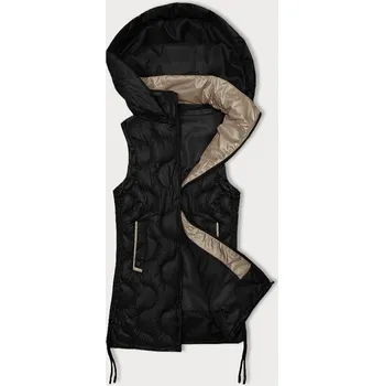 Dámská vesta Černá dámská vesta s ozdobným prošíváním S'West (B8337-1) odstíny černé S (36)