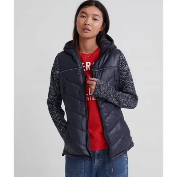 Moto bunda SUPERDRY TMAVĚ MODRÁ BUNDA, MELÍROVANÉ RUKÁVY (40)