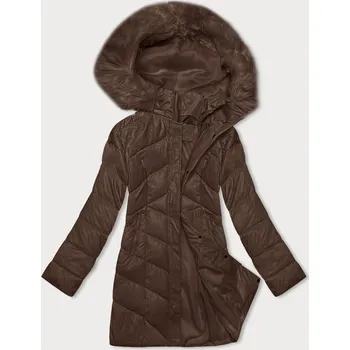 Dámská zimní bunda ve velbloudí barvě s kapucí (H-898-89) odstíny hnědé L (40)