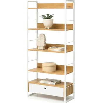 Knihovna Regál Mebel-Partner 70 x 159 x 30 cm bílý, dub