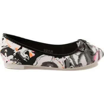 Dámské baleríny Unikátní černé dámské baleríny s květy 36