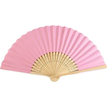 Papírový vějíř 21x36 cm - 2 růžová sv.