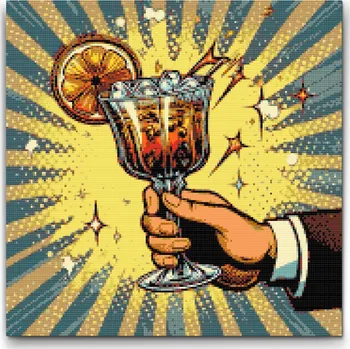 Diamantové malování Diamantové malování - Pop art - Koktejl Velikost: 50x50cm, Rámování: Pouze srolované plátno, Diamanty: Kulaté